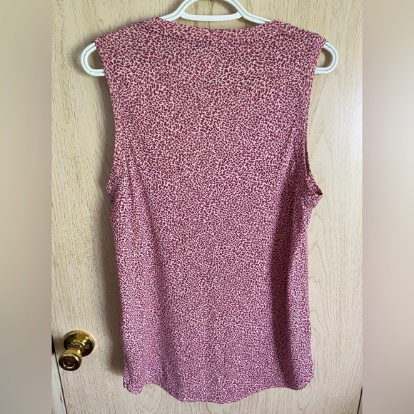 ATHLETA WOMEN'S MICRO CHEETAH BASHFUL ROSE SLEEVELESS BREEZY TOP TANK Sz Large - Picture 7 of 11